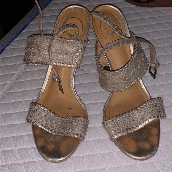 Jack Rogers heeled sandals platinum - Picture 1 of 2